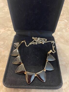 Vintage Elegant Navy Triangle Pendant Necklace - Women Jewelry